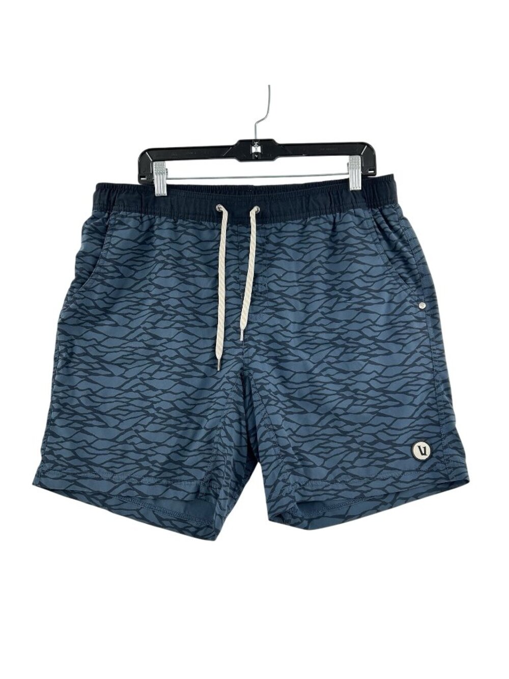 Vuori Kore Shorts Men's XL Indigo Mountains Lined 8"Classic Fit Athletic Gym